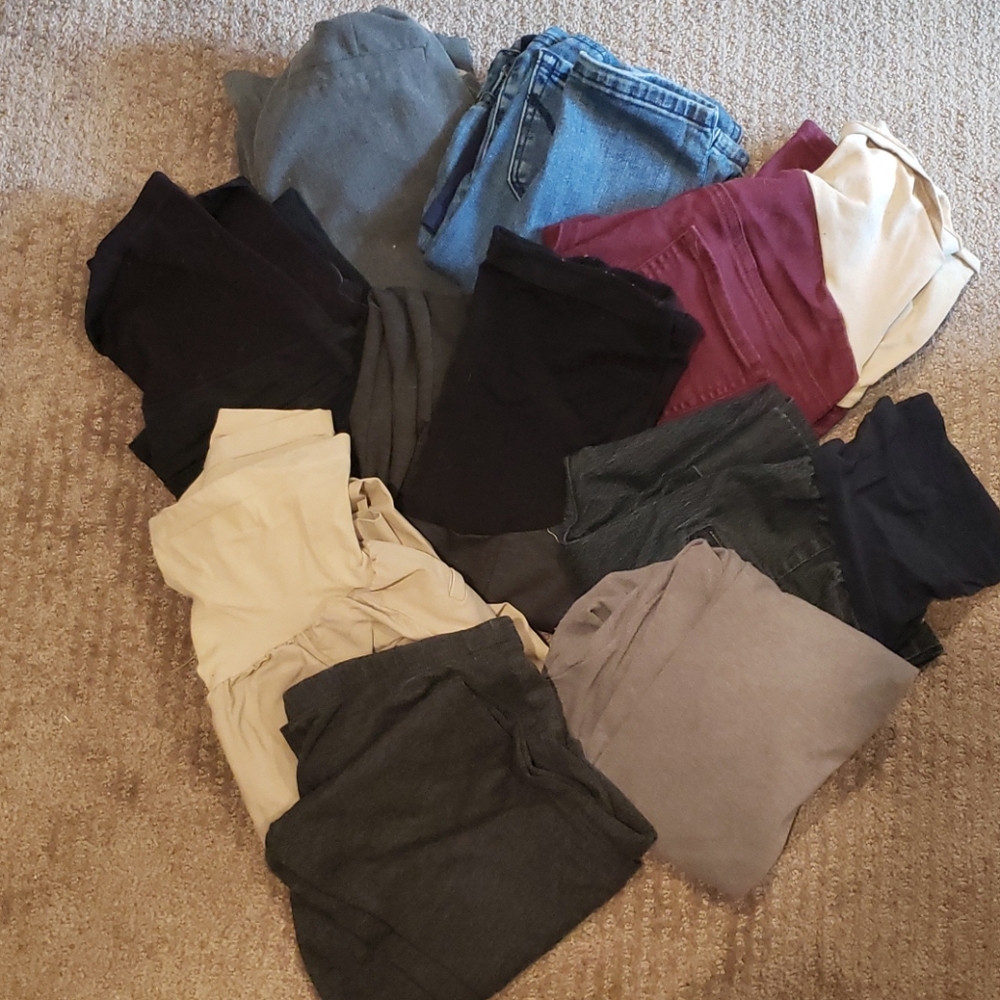 Lot of 9 pair of maternity pants